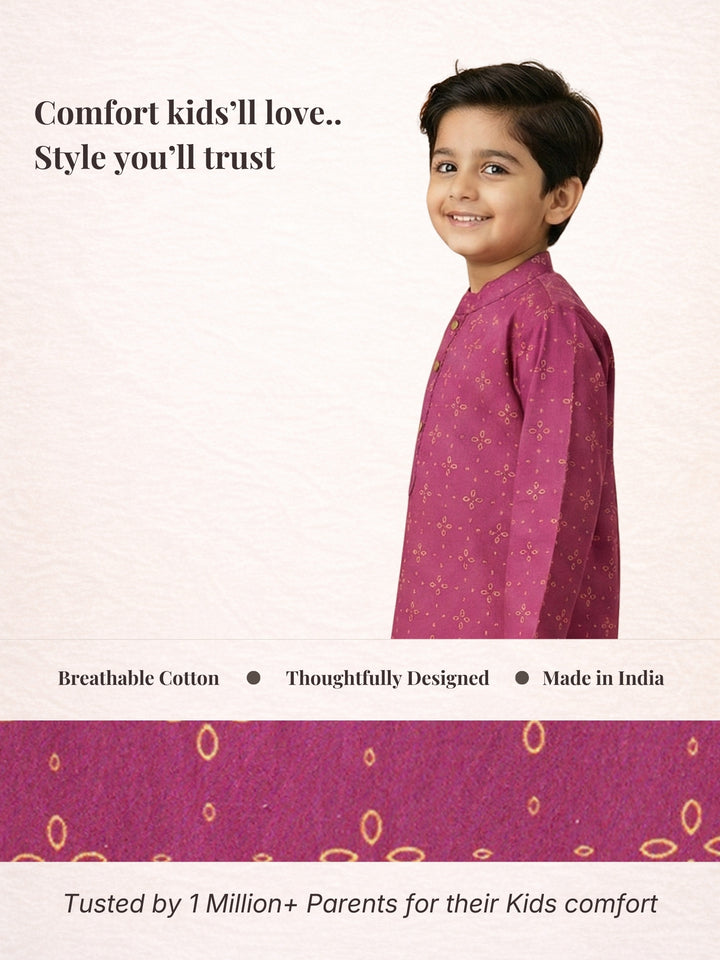 Magenta Floral Motif Print