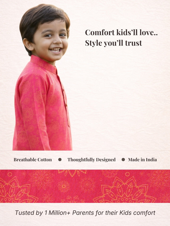 Pink Floral Mandala Motif Print