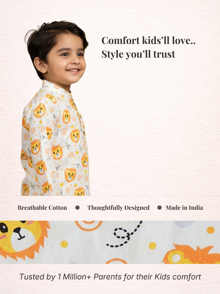 White Lion Faces Print