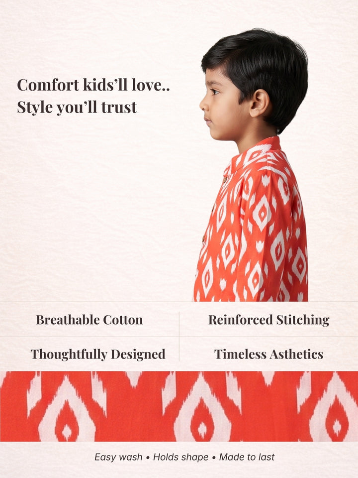 Red Ikat Print