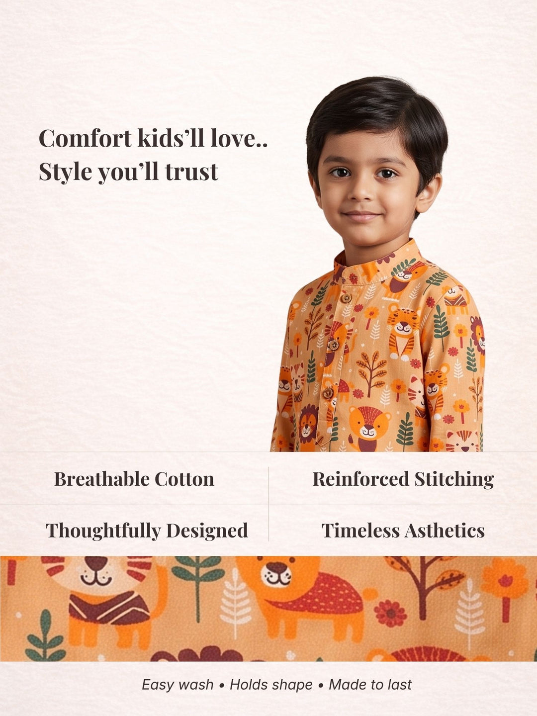 Orange Floral Animal Print