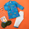 Kurta Pajama - Blue Sun and Clouds Print