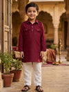 Maroon Pathani Kurta Pajama