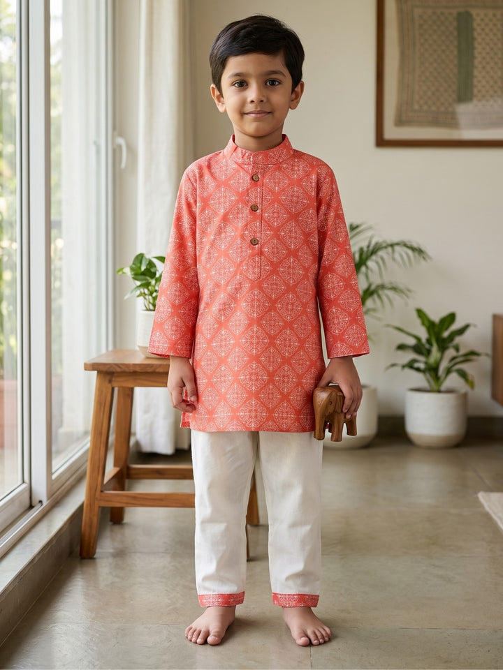 Coral Batik Print