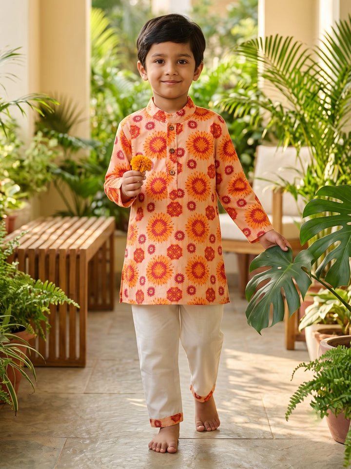 Orange Bohemian Mandala Print