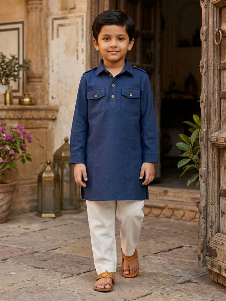 Blue Pathani Kurta Pajama