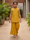 Mustard Embroidered Kurti Palazzo