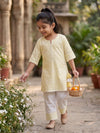 Yellow Embroidered Kurti Set