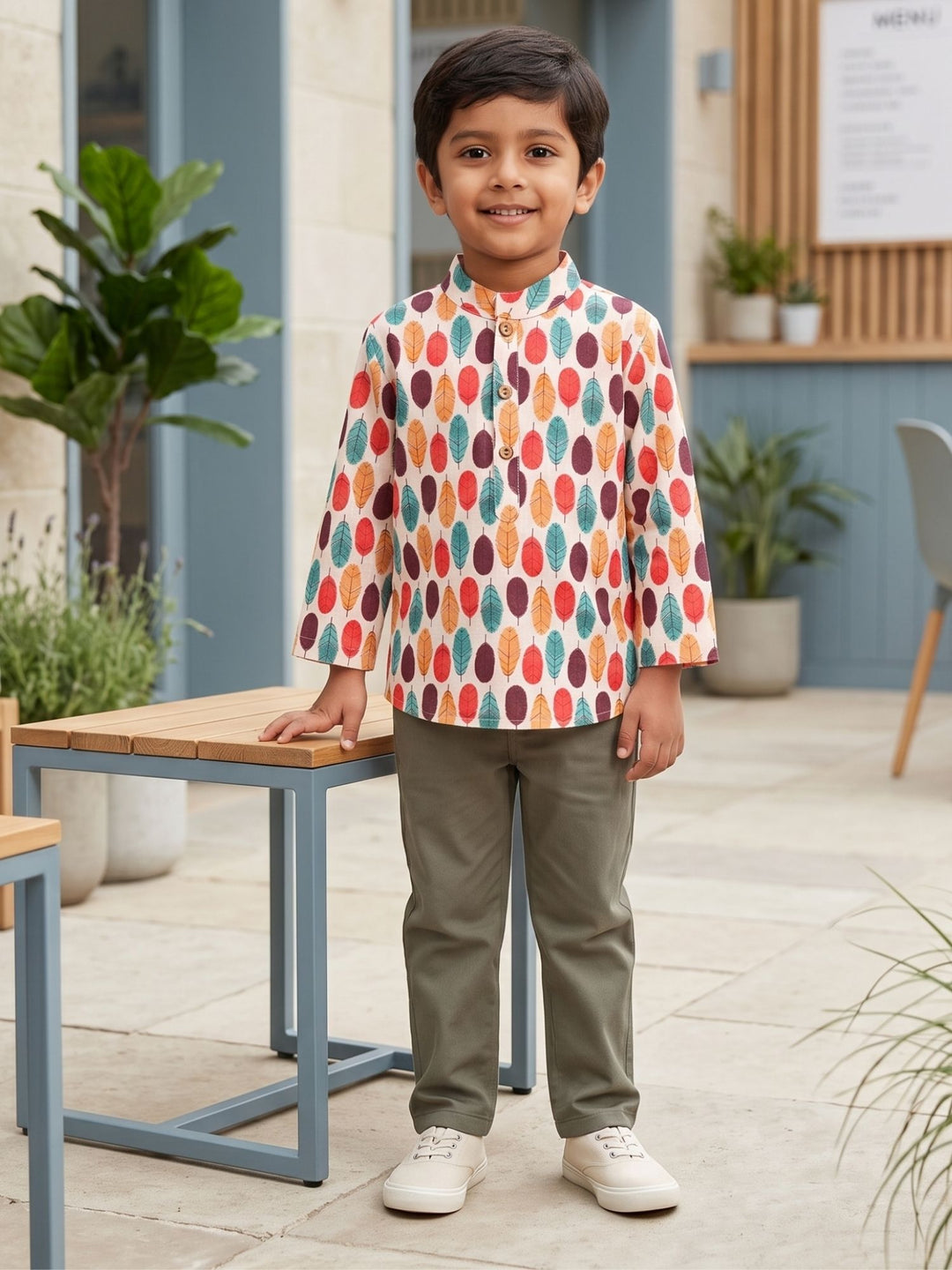 Colored Feather Short Kurta