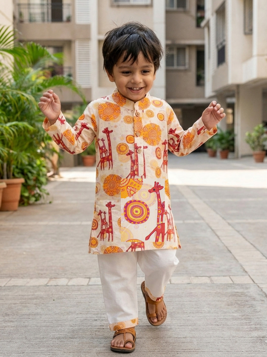 Giraffe &amp; Mandala Print