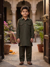 Olive Pathani Kurta Pajama