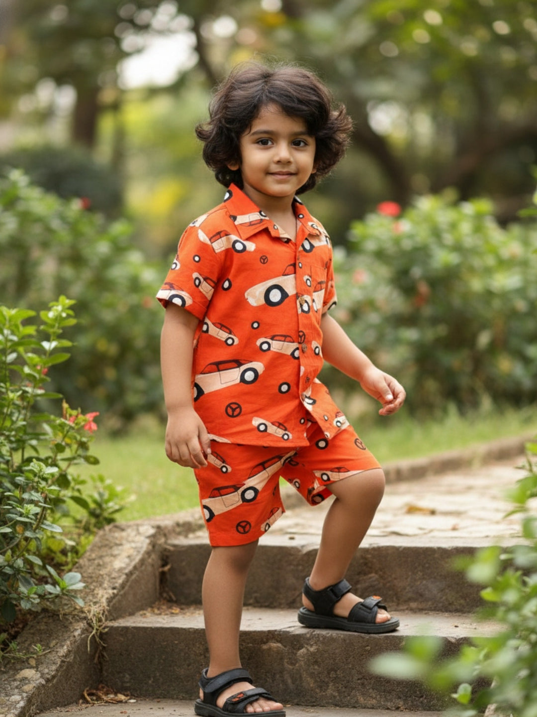 Vintage Cars Print Coord