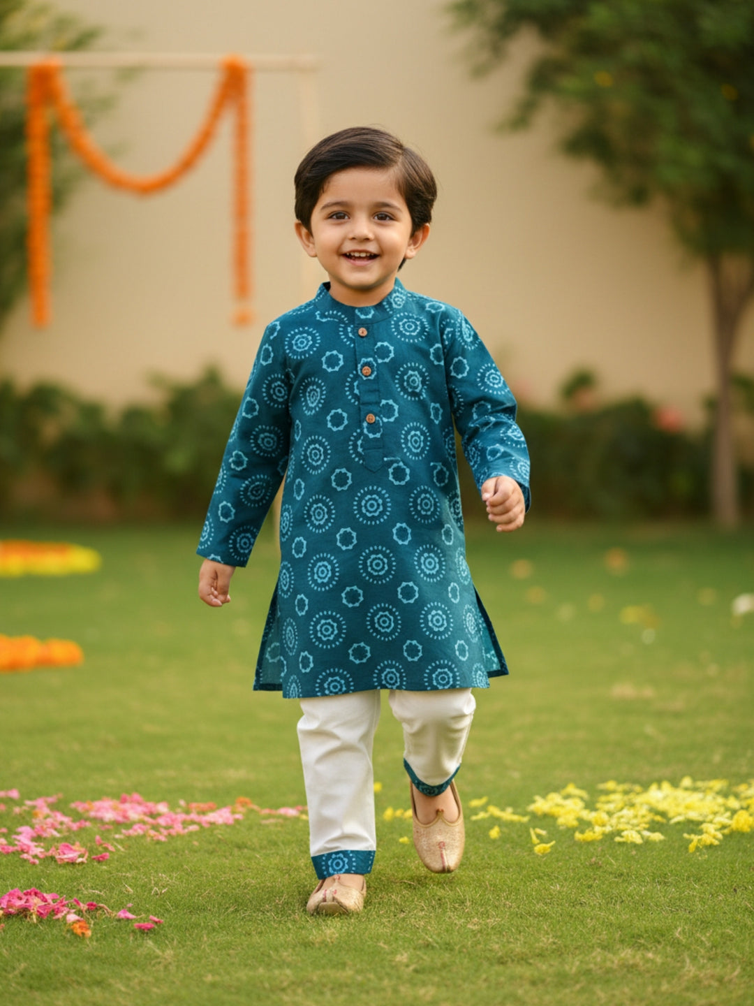 Navy Blue Mandala Print