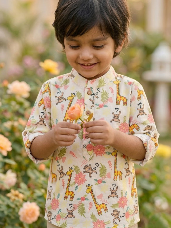 Giraffe &amp; Monkey Short Kurta
