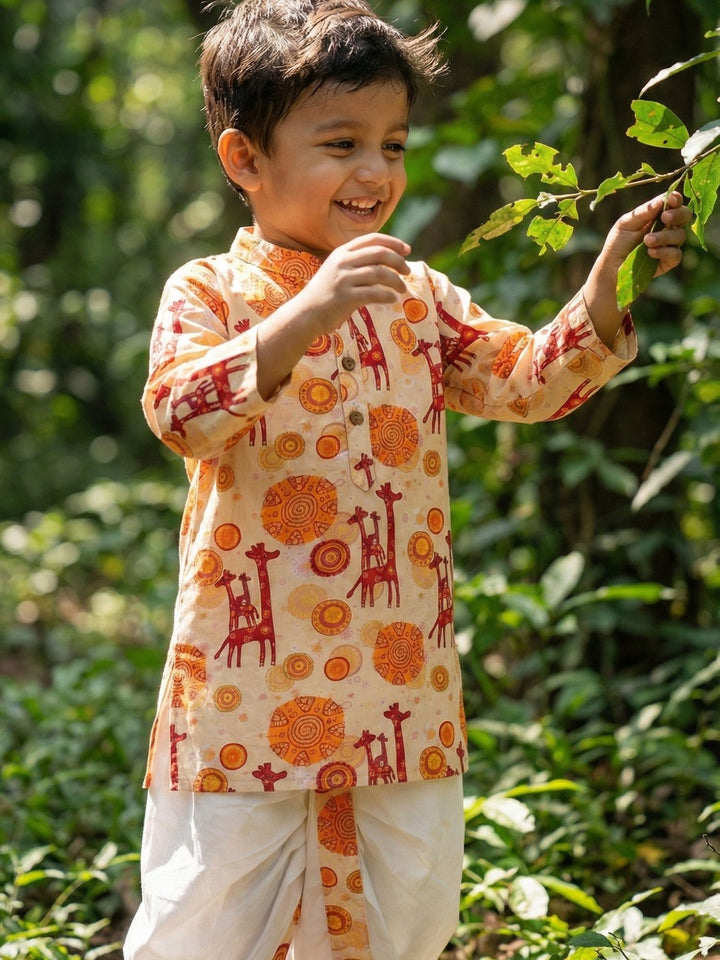 Giraffe Mandala Kurta Dhoti Set