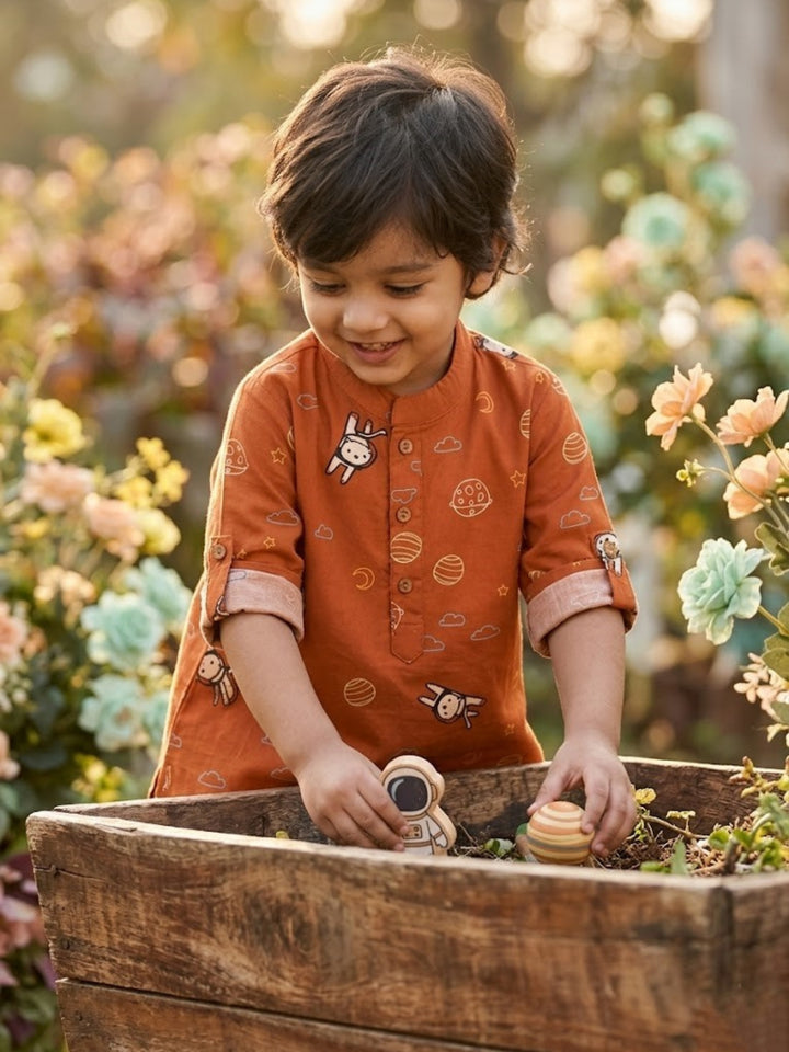 Astronaut &amp; Planet Short Kurta