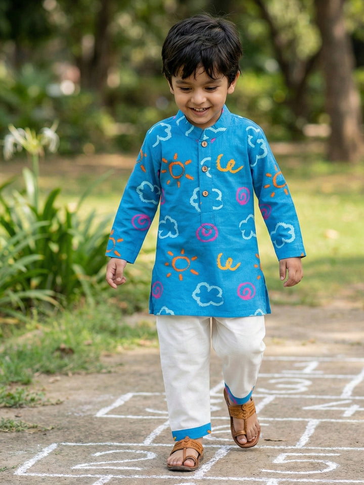 Blue Sun and Clouds Print