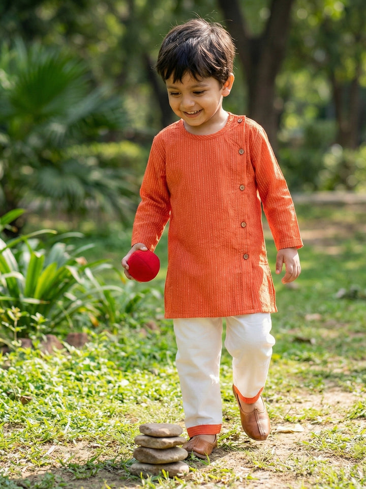 Orange Side Cut Katha