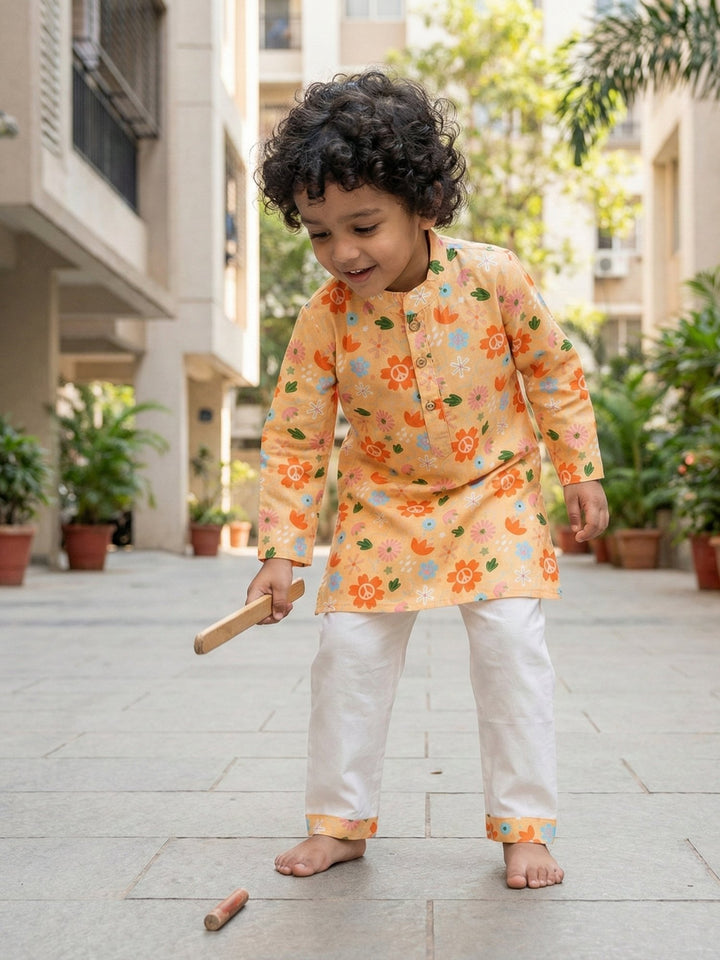 Beige Floral Garden Print