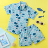 Aqua Whale Printed Cotton Shirt & Shorts Set
