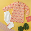 Kurta Pajama - Peach Snail Garden