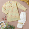 Kurta Pajama - Cream Tribal String Motif
