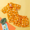 Orange Lemon Printed Cotton Shirt & Shorts Set