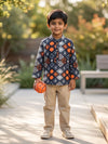 Black Ikat String Short Kurta