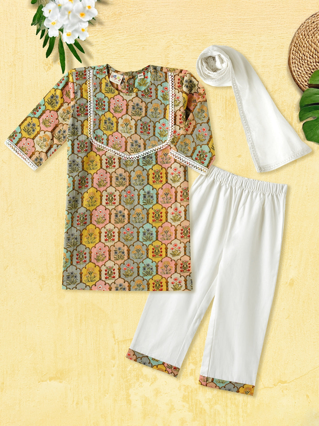 Multicolor Floral Print Kurti Set