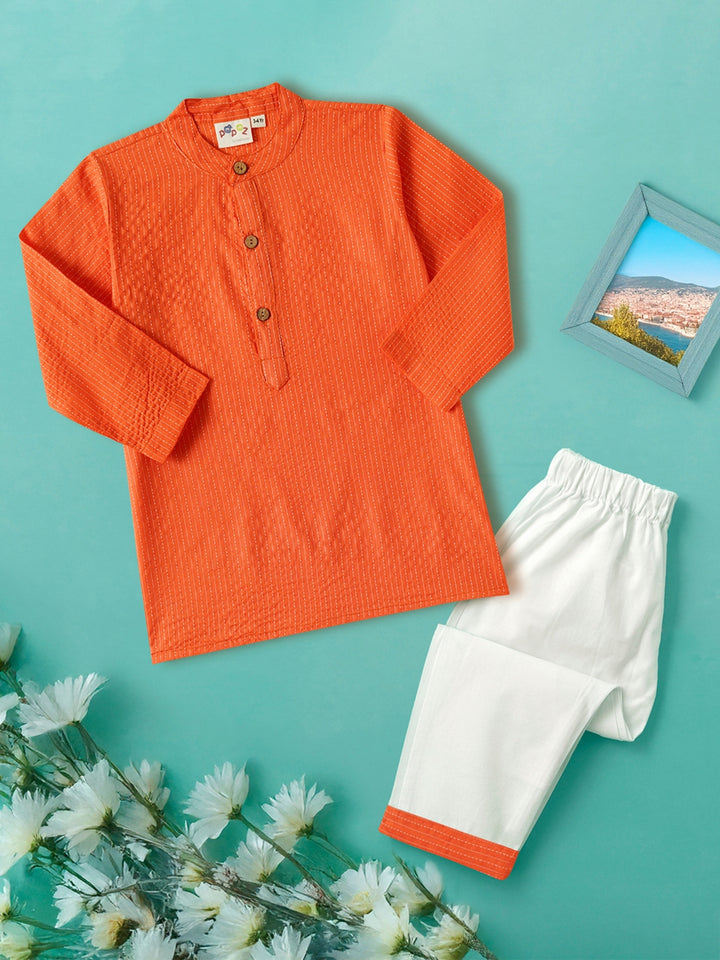 Orange Middle Cut Katha