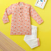 Kurta Pajama - Peach Bunny Print