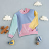 Pink Pastel Color-Block Hoodie for Girls