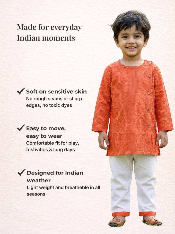 Orange Side Cut Katha