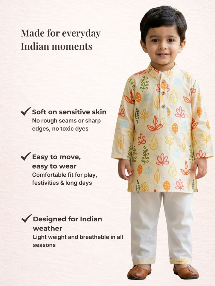 Yellow Fern & Leaves Print