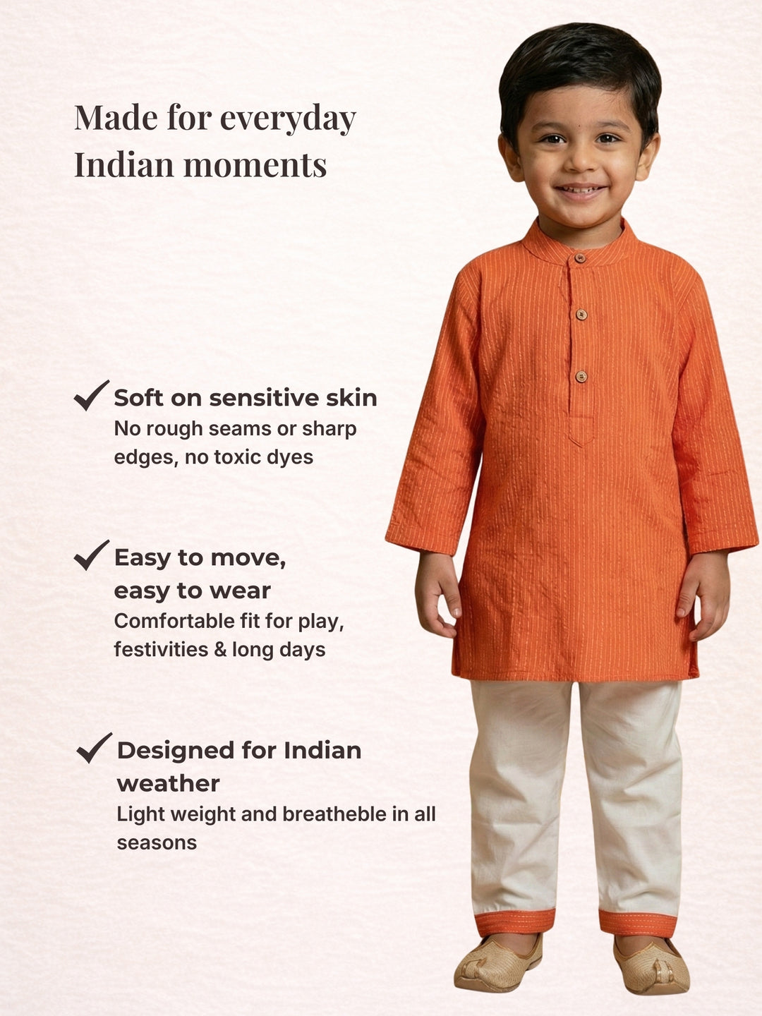 Orange Middle Cut Katha