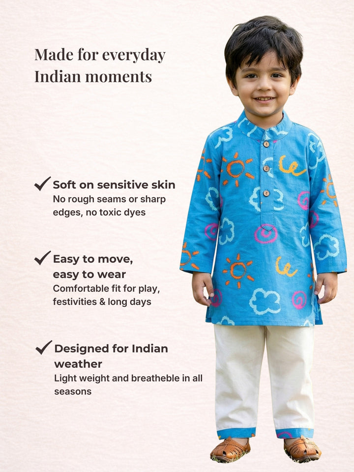 Blue Sun and Clouds Print