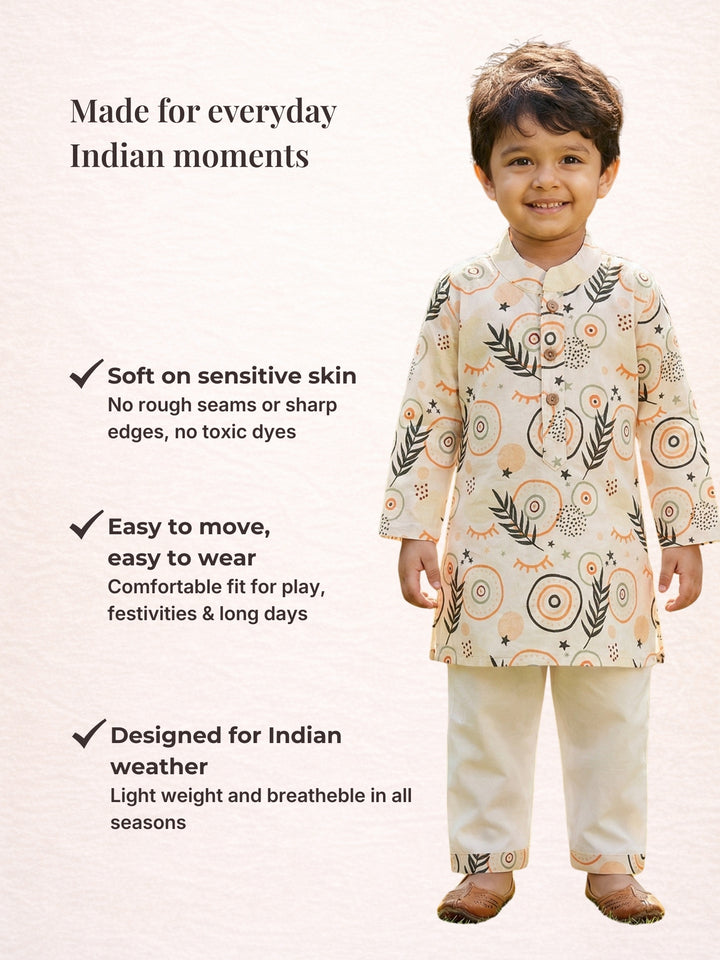 Tribal Circle &amp; Leaf Print