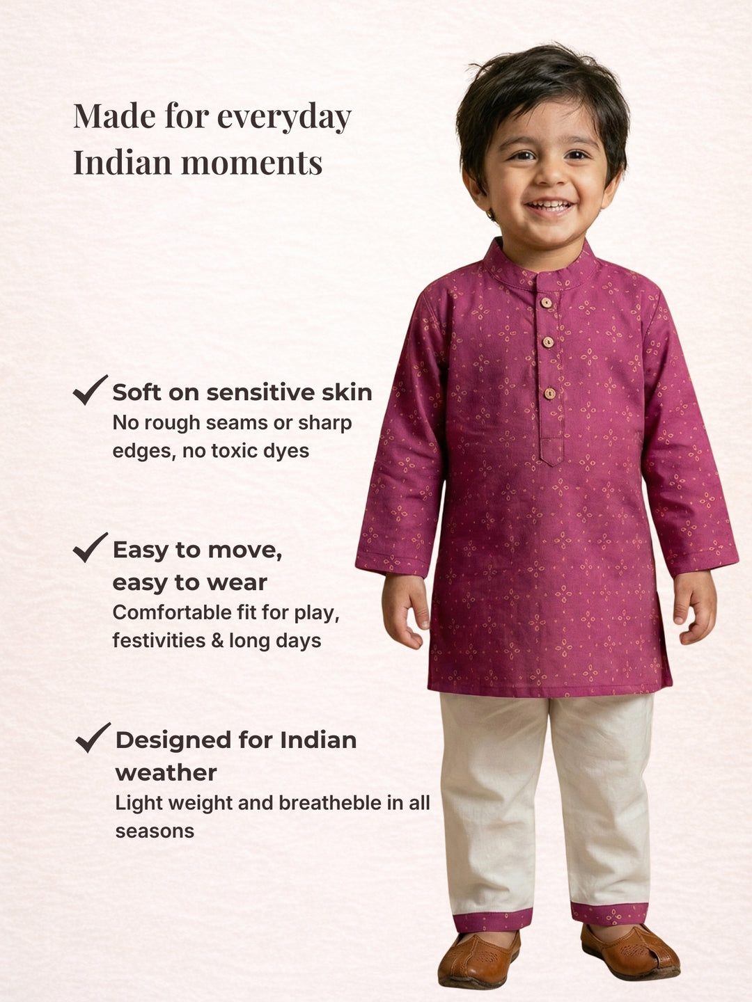 Magenta Floral Motif Print