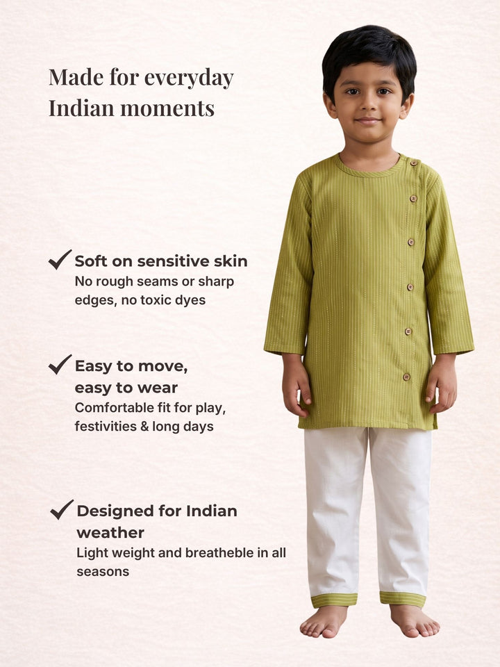 Olive Side Cut Katha