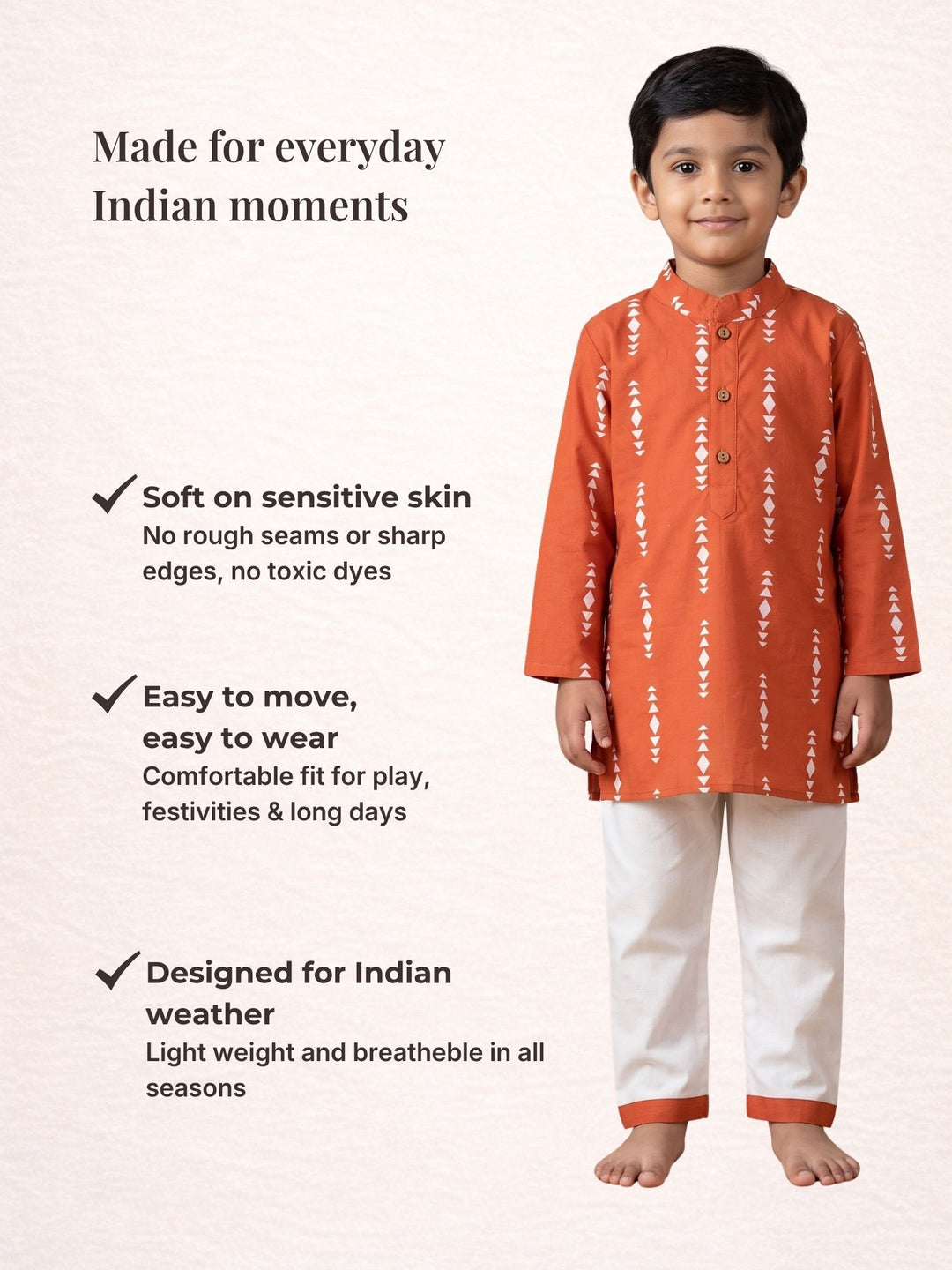 Rust Boho Motif Print