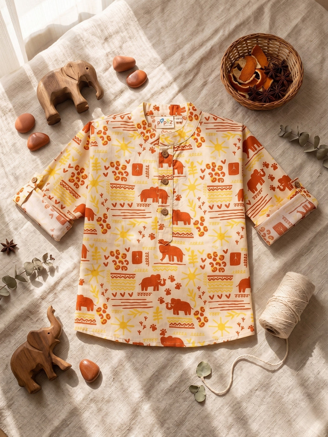 Elephant Motif Short Kurta