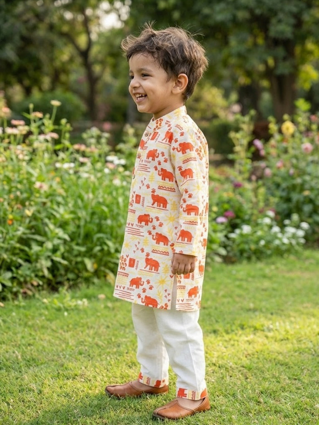 Elephant Motif Print