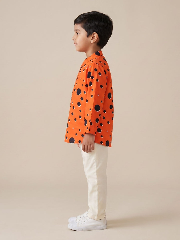 Coral Polka Short Kurta