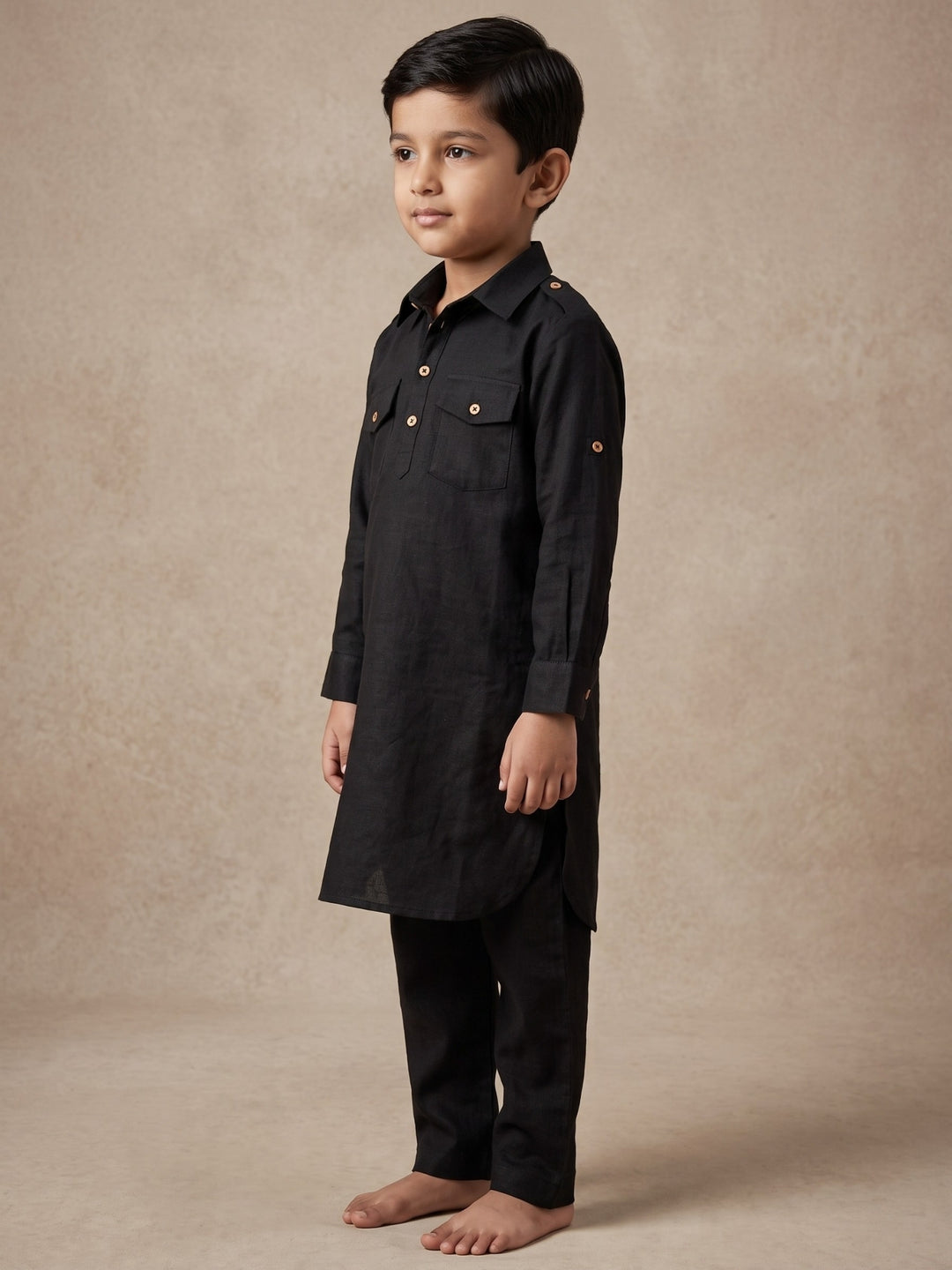 Black Pathani Kurta Pajama