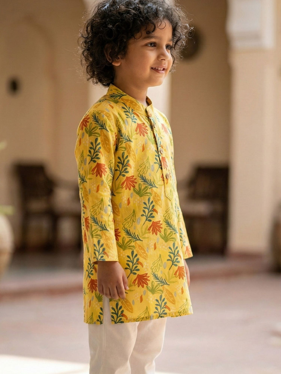 Yellow Painted Leaves Print