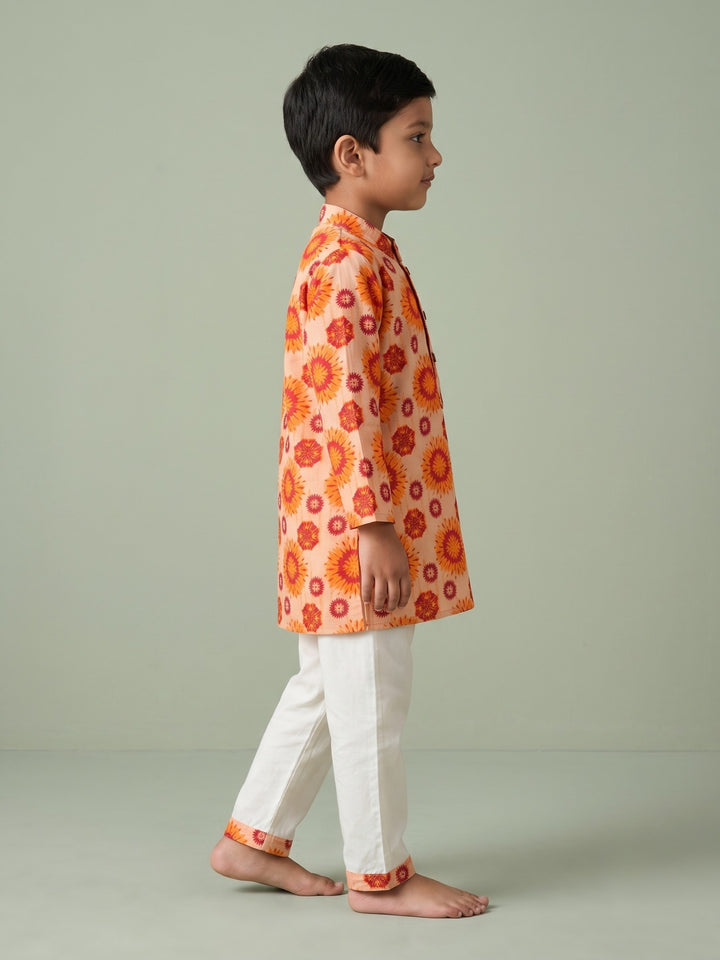 Orange Bohemian Mandala Print
