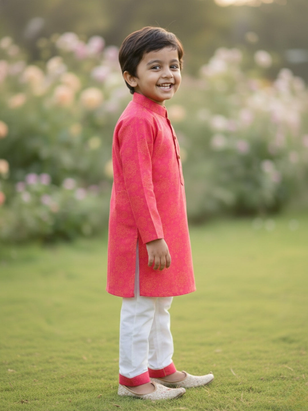 Pink Floral Mandala Motif Print