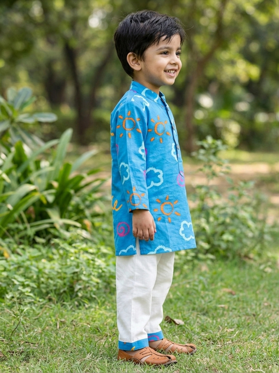 Blue Sun and Clouds Print