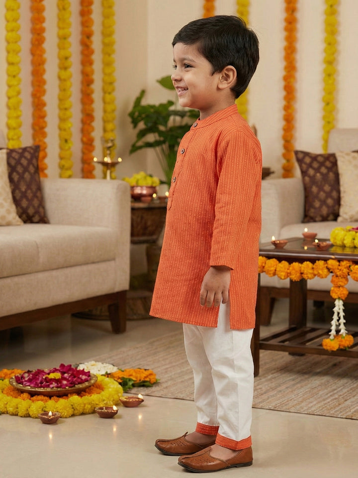 Orange Middle Cut Katha