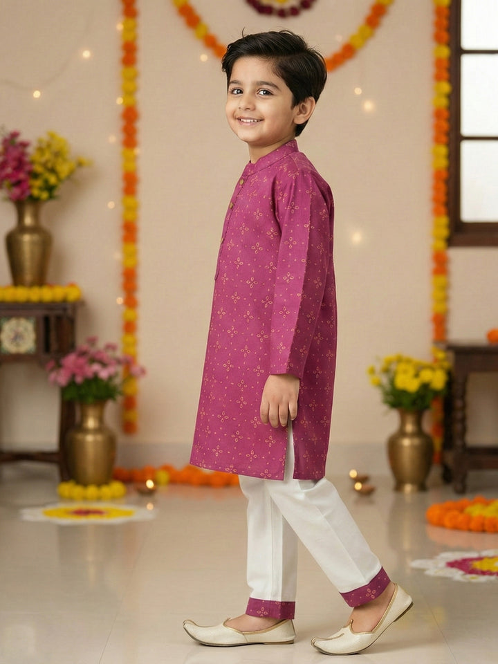 Magenta Floral Motif Print